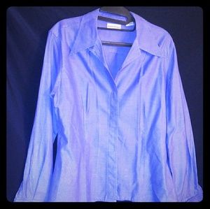 Blue Gingham fitted business shirt